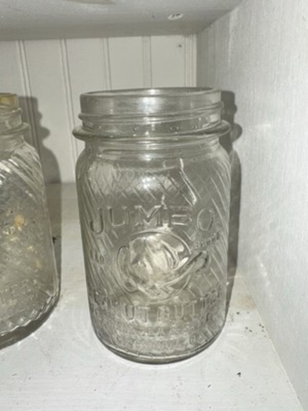 Vtg 1 LB Jumbo Peanut Butter Jar Frank Tea And Spice Cincinnati OH Thin Lines